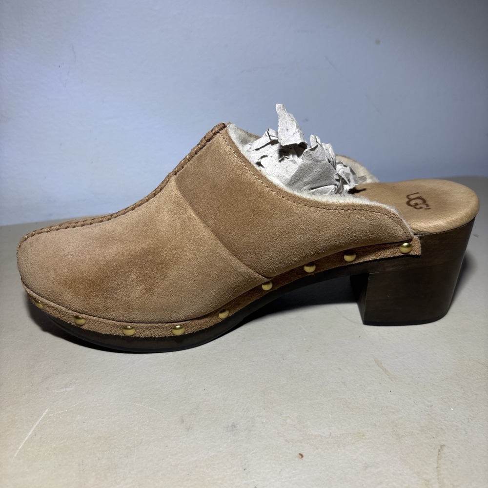 UGG Kassi Women's Mule Brown Suede 8 Slip On Clog Studded Comfort Boho Shoes New - Picture 4 of 7
